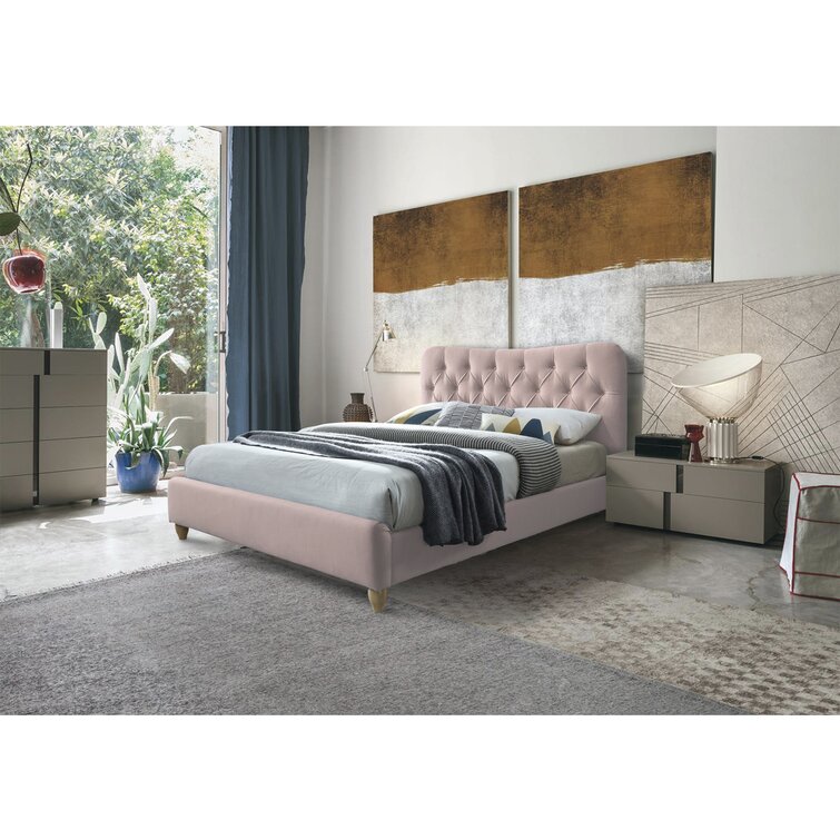 Wayfair pink store upholstered bed